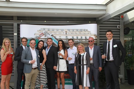 Mark Styles (centre), Managing Director at Thomann-Hanry, and his team enjoy their annual summer party in London.
